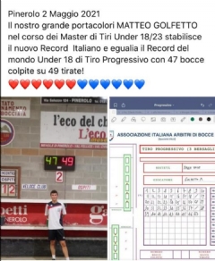Record Italiano Under 18 Tiro Progressivo - S. B. BASSA VALLE HELVETIA